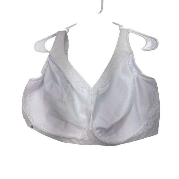 Glamorise Sport Womens White Wire-Free Sports Bra Size 46H High Support - Picture 7 of 16